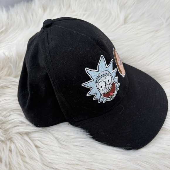 RICK AND MORTY BLACK EMBROIDERED STRAPBACK ADULT SWIM CARTOON HAT BLACK CAP - Picture 3 of 5